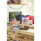 16  x 16  Patriotic Red White & Blue Tufted Fireworks Accent Throw Pillow
