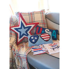 16  x 16  Patriotic Red White & Blue Tufted Fireworks Accent Throw Pillow