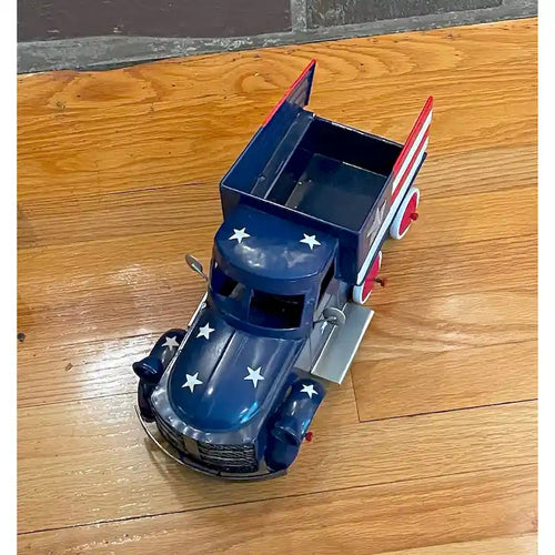 14  Metal July 4th Holiday Mini Pickup Truck With Rolling Wheels - 6.5